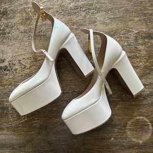 Valentino off white platform heels